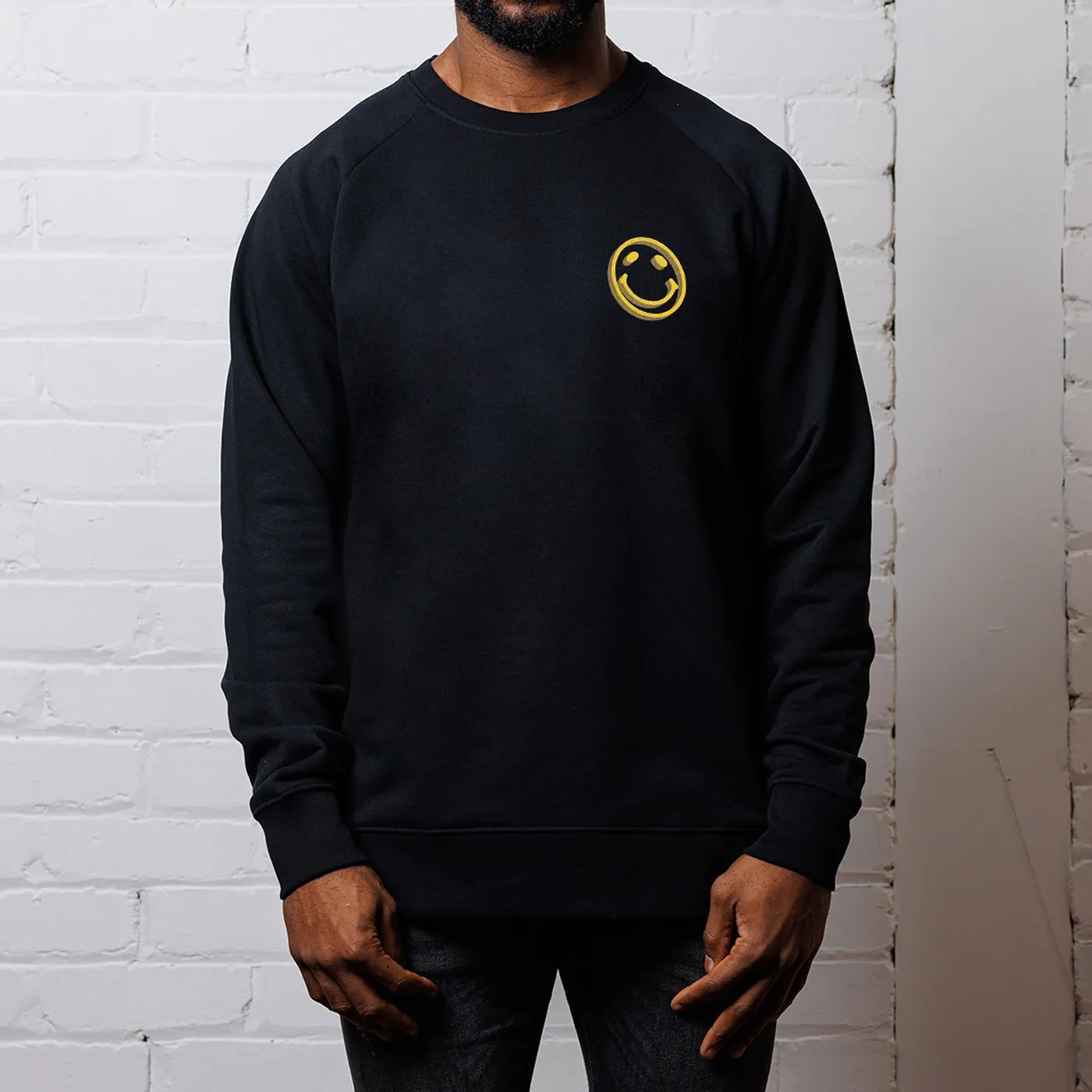 3D Side Smiley - Sweatshirt - Black