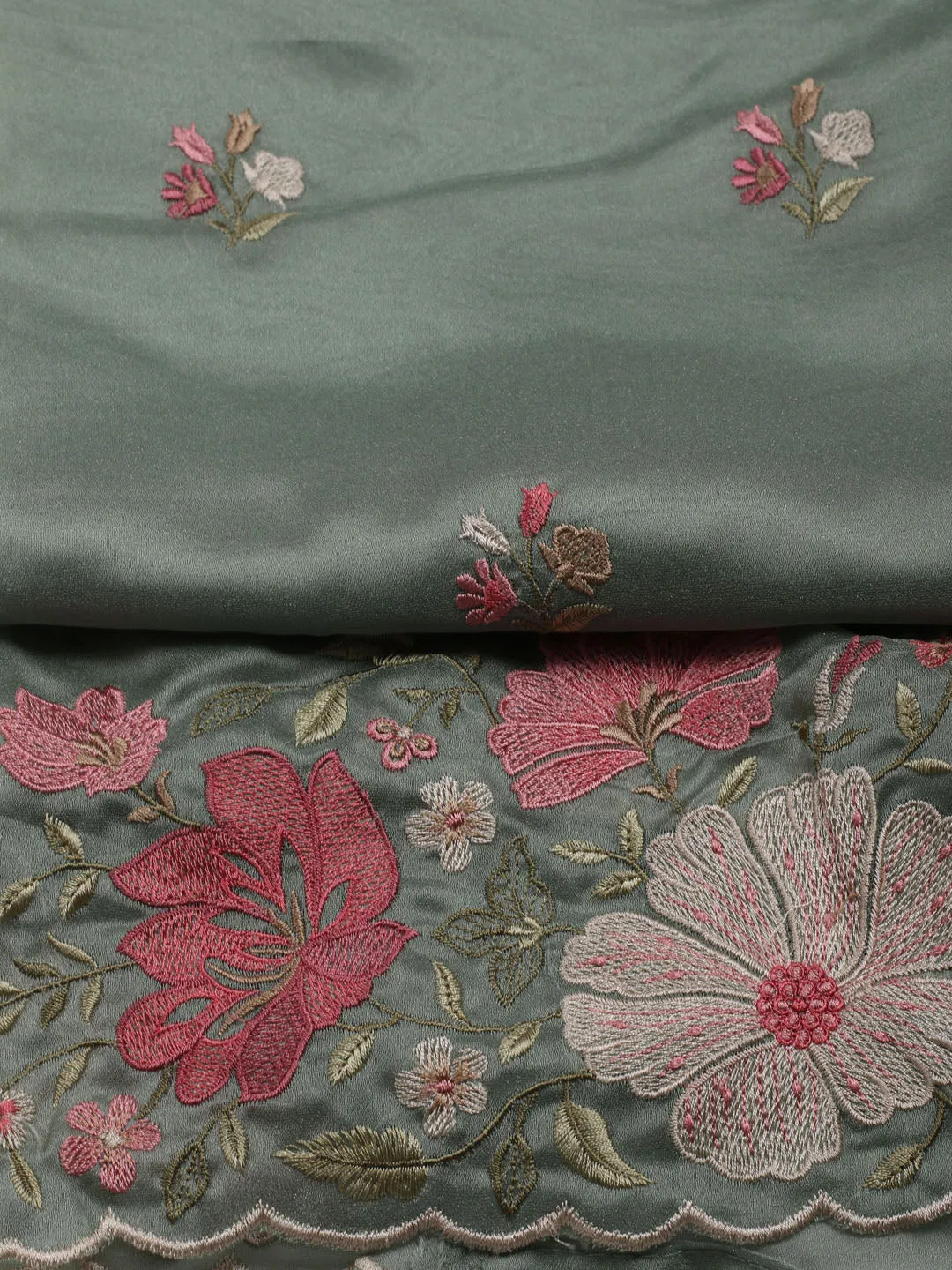 All Over Embroidery Georgette Unstitched Suit With Dupatta