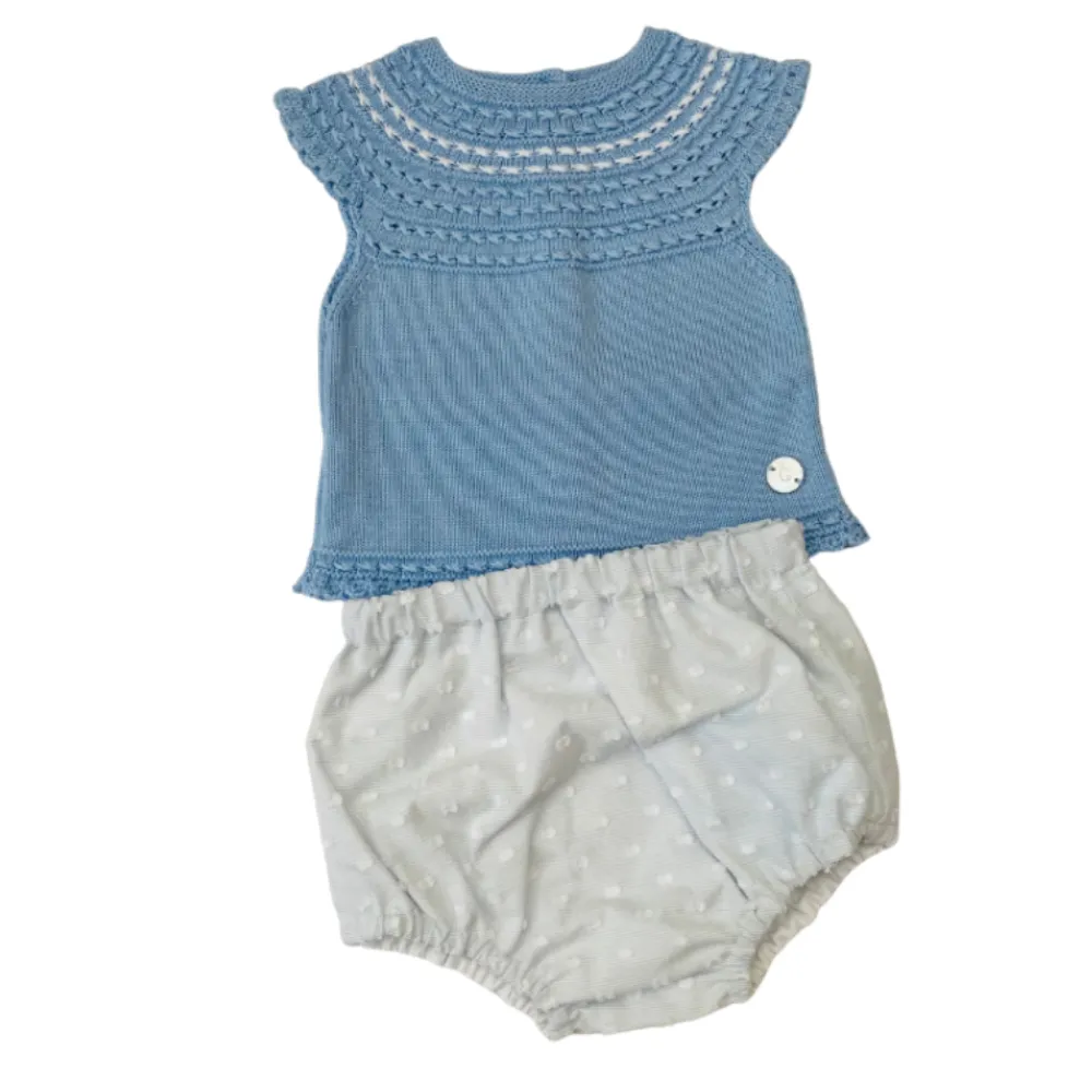 Artesania Granlei Blue & White Top & Jam Pants