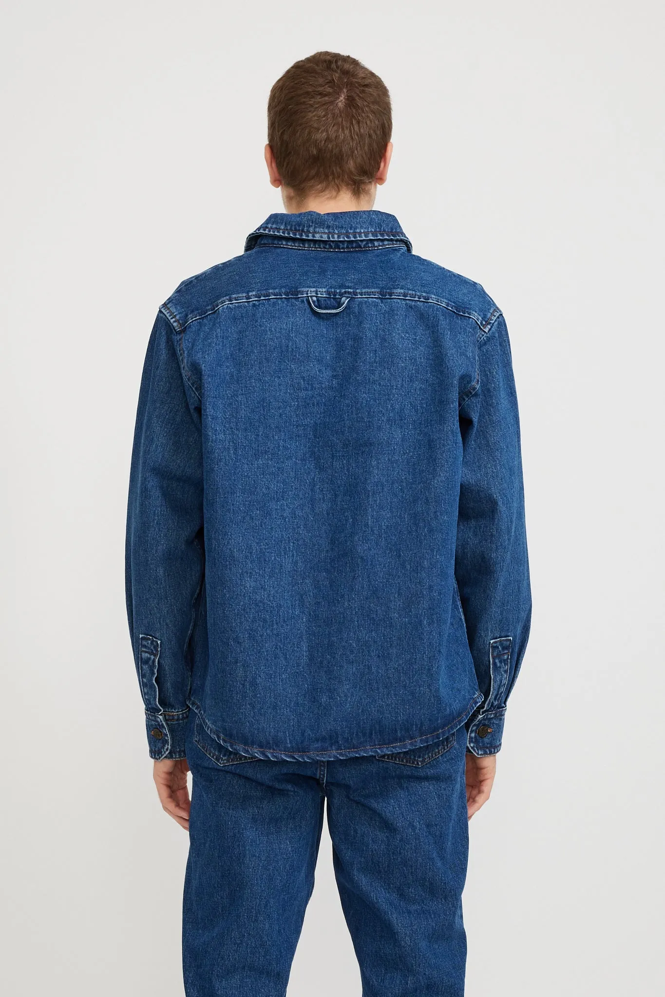 Basile Embroidered Overshirt Washed Indigo