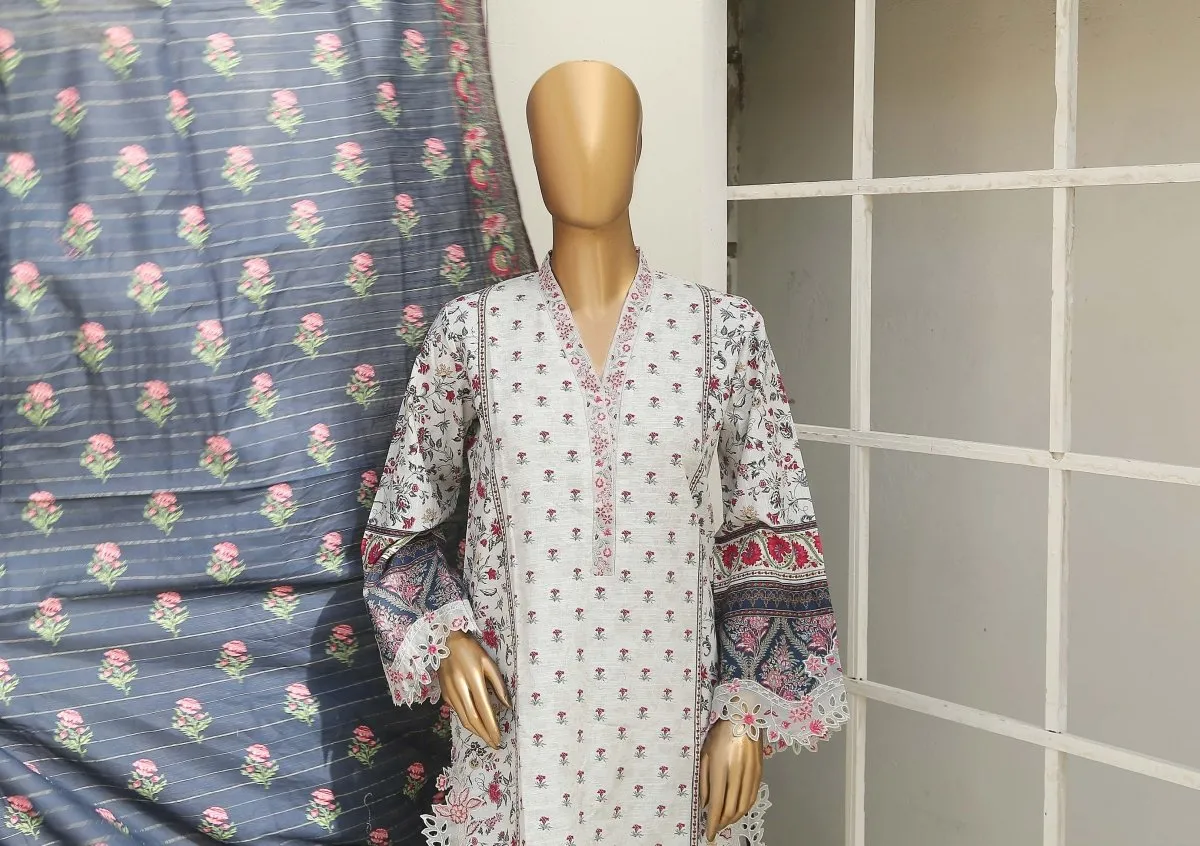 Bin Saeed Embroidered Khaddar 3 Piece Suit BIN138