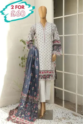 Bin Saeed Embroidered Khaddar 3 Piece Suit BIN138