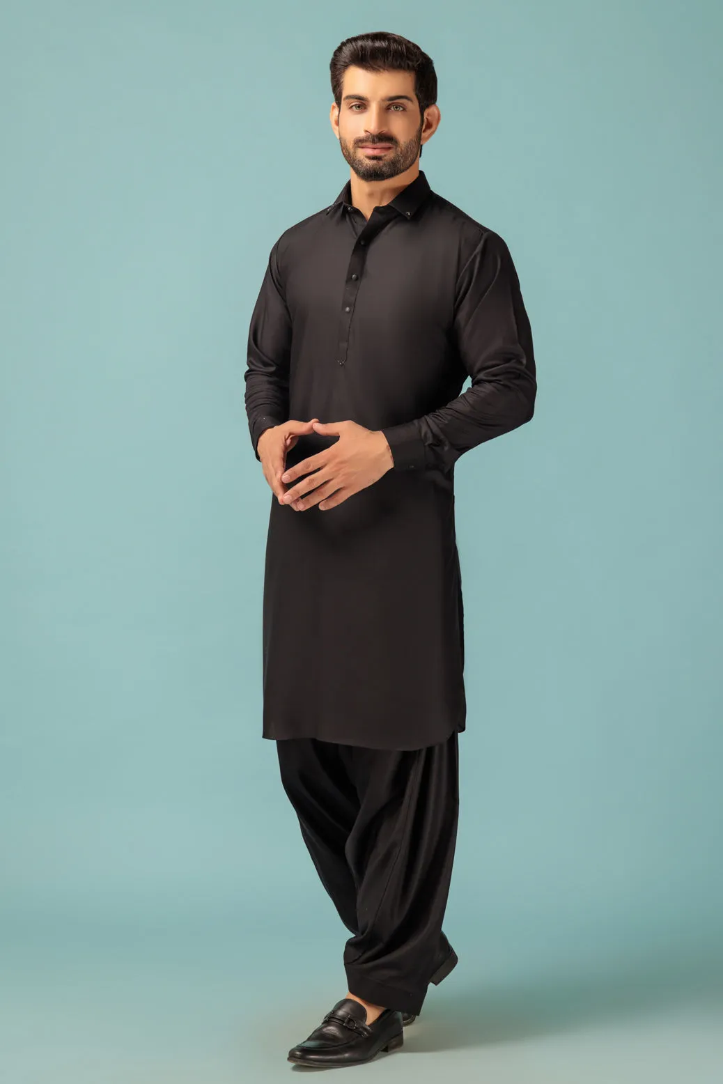 BLACK-BLENDED-SHALWAR SUIT - (GSSW23-038)