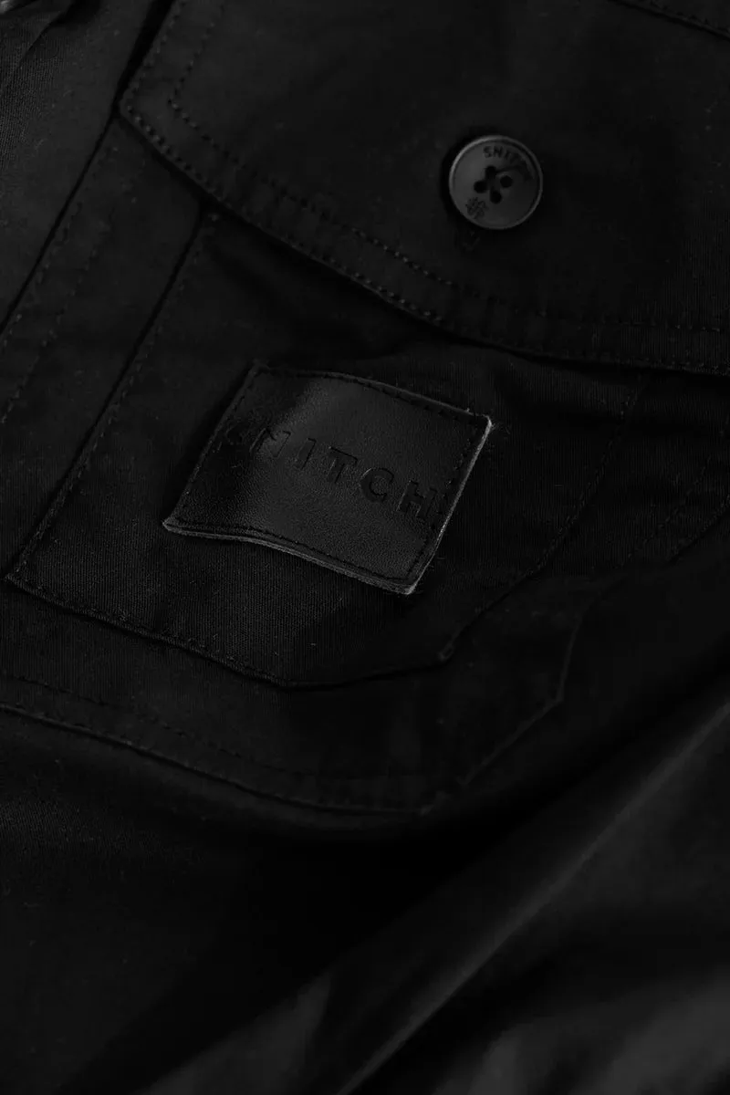Black Double Pocket Slim Fit Shirt