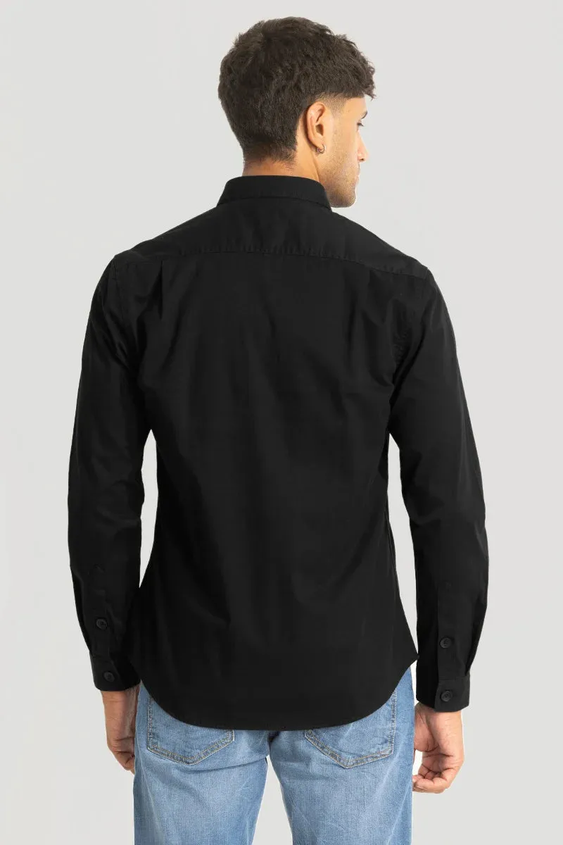 Black Double Pocket Slim Fit Shirt