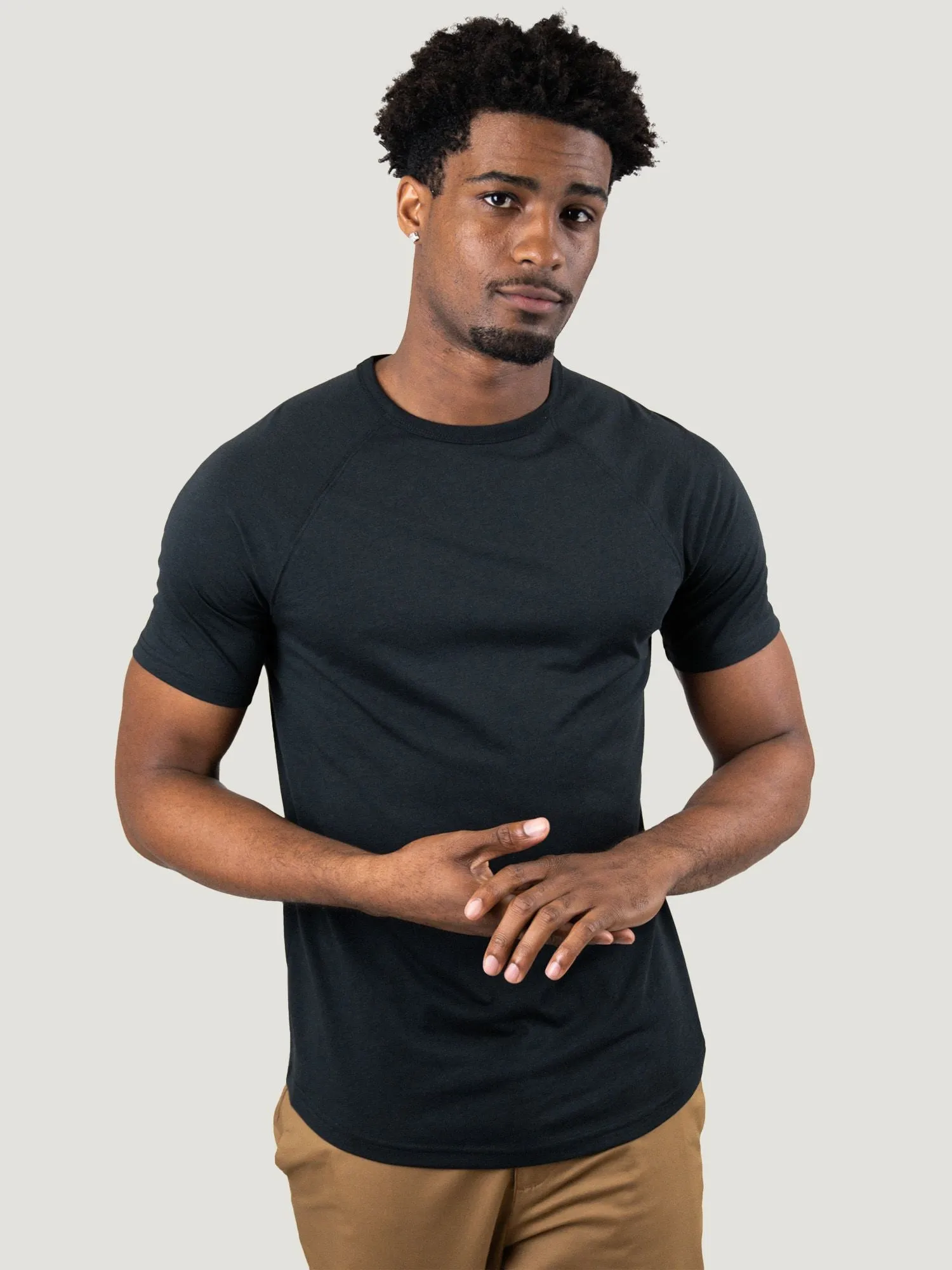 Black Slim Fit Crew