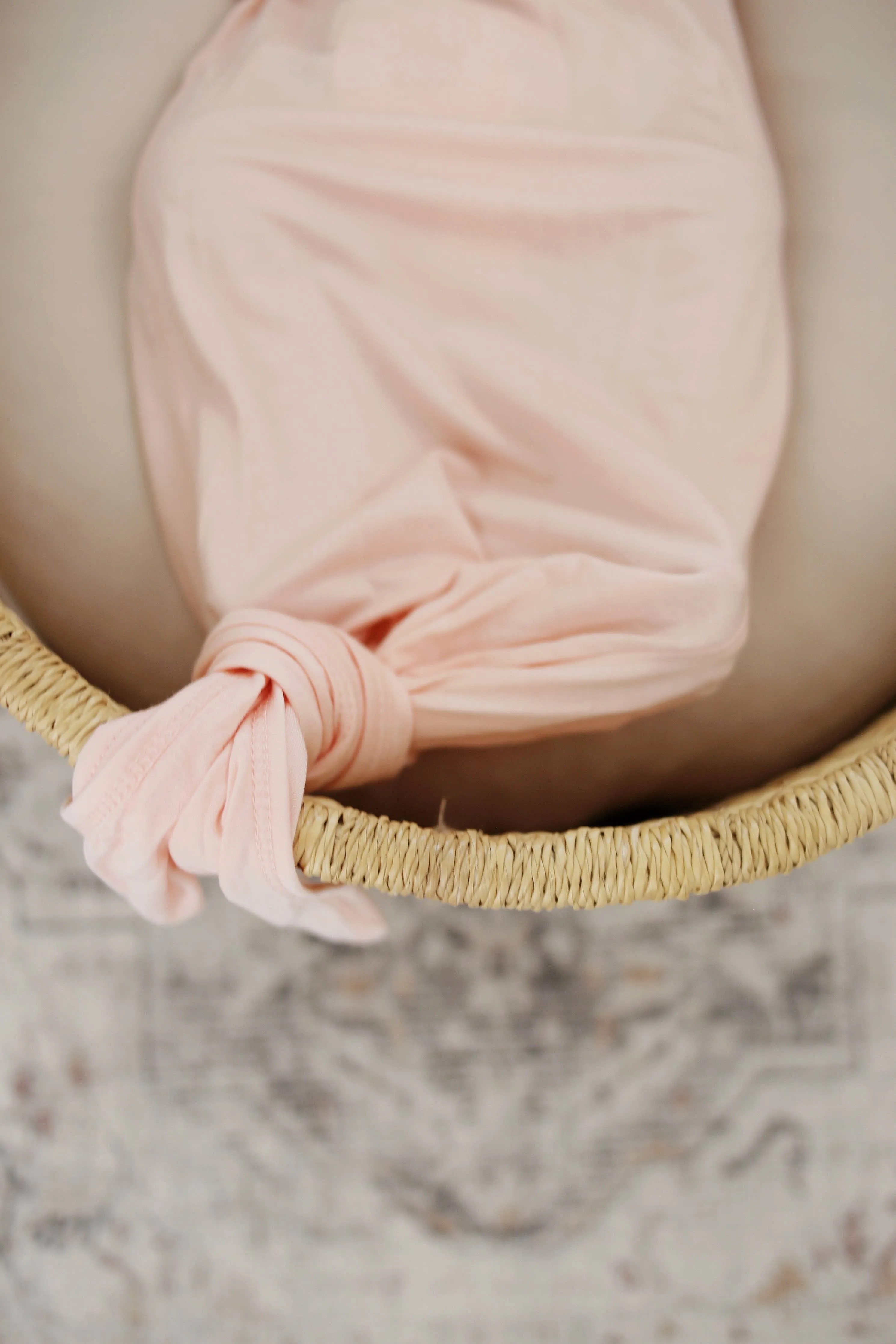 Blush Pink Bamboo Knotted Gown: 0-3 Months