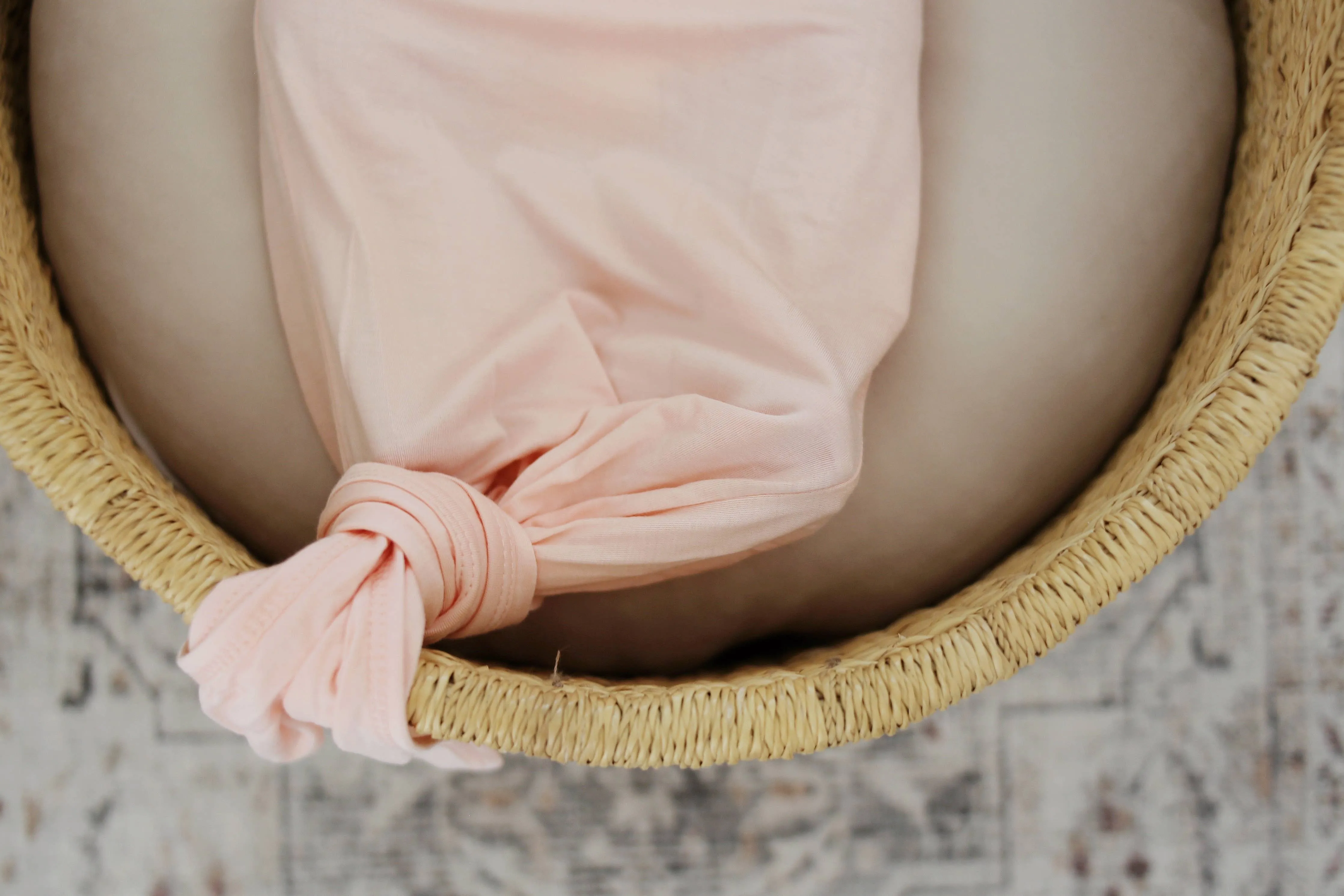 Blush Pink Bamboo Knotted Gown: 0-3 Months