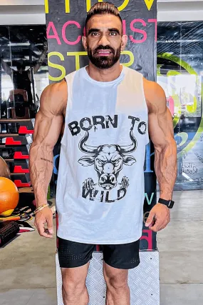 Born To Wild Bull Tank (White)