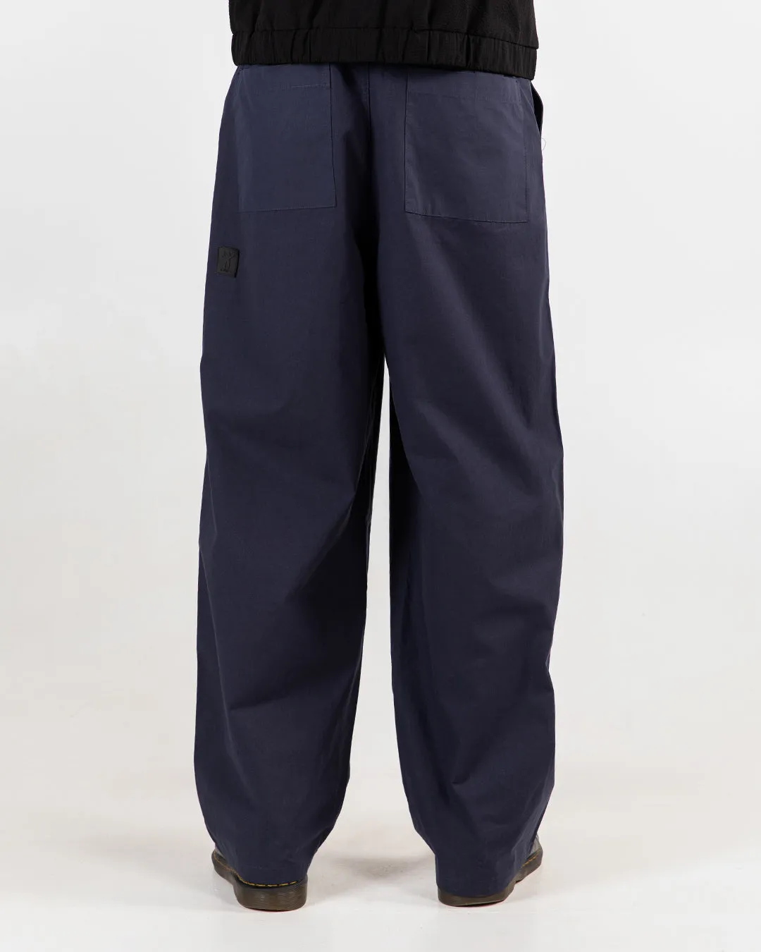 Navy Candice Canvas Pleated Pants