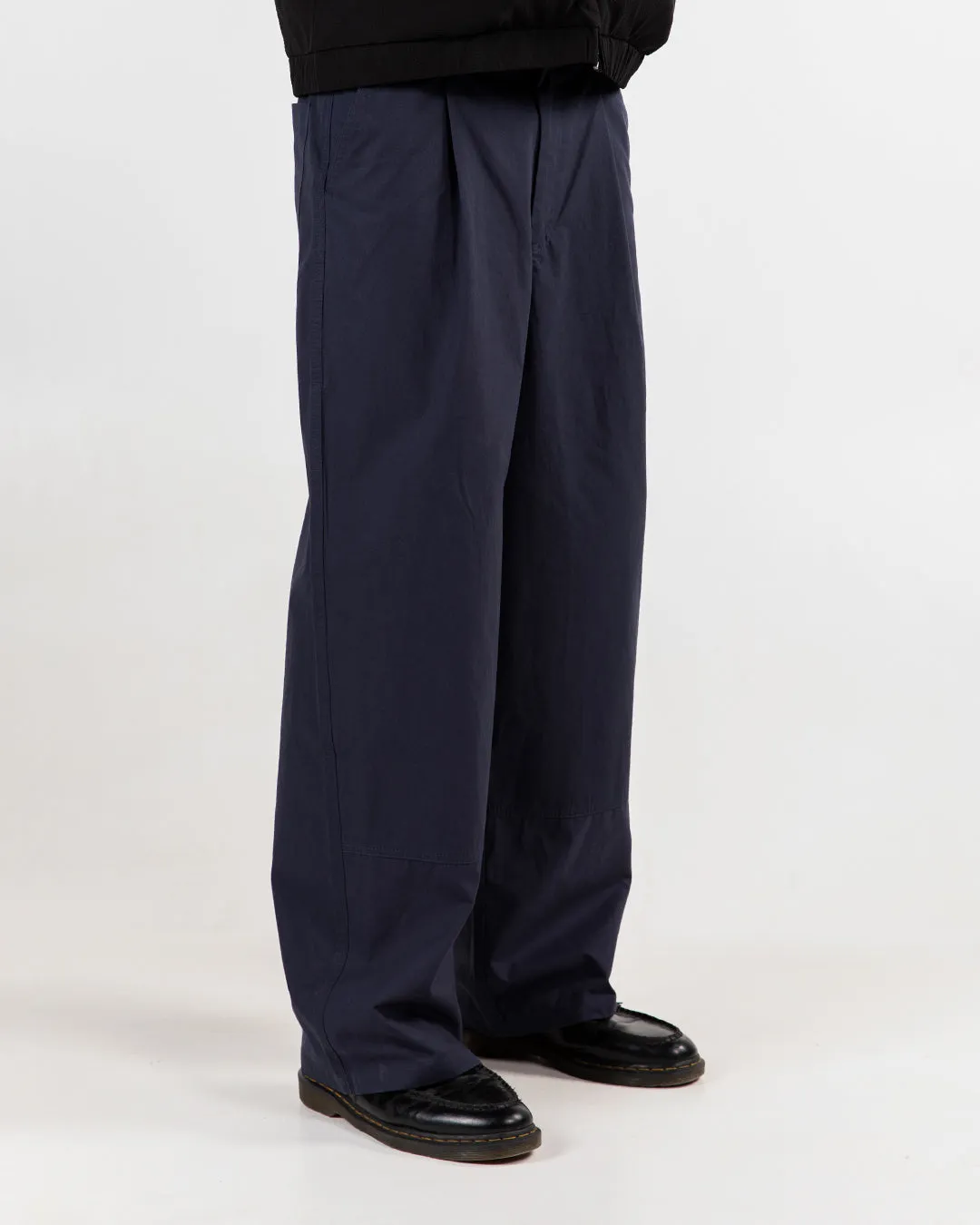 Navy Candice Canvas Pleated Pants