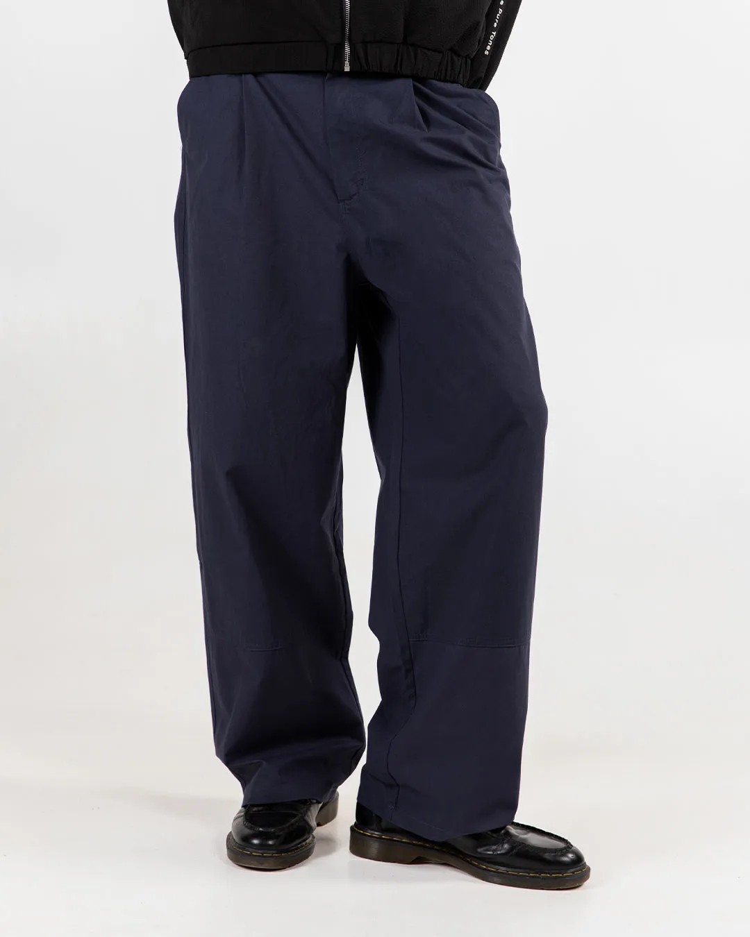 Navy Candice Canvas Pleated Pants