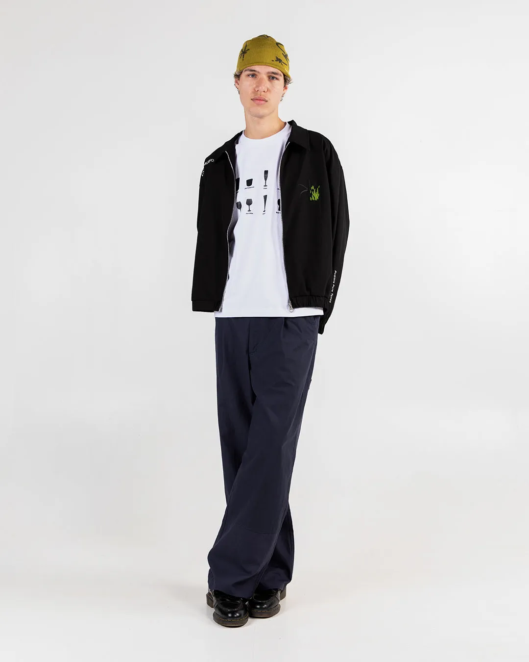 Navy Candice Canvas Pleated Pants