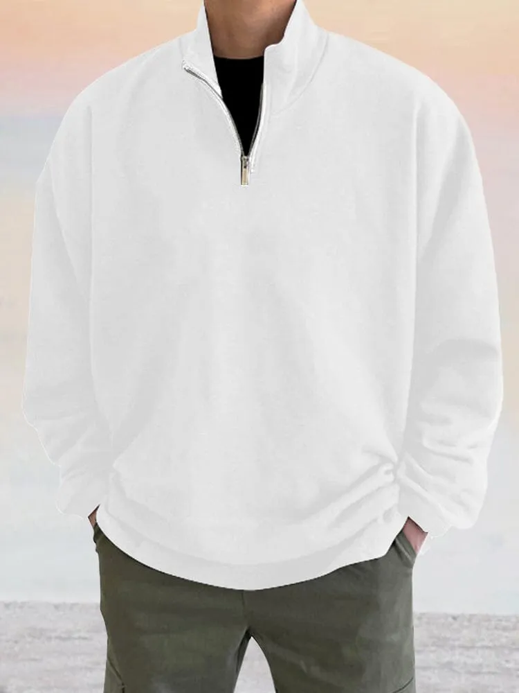 Casual Quarter Zip Sweatshirt
