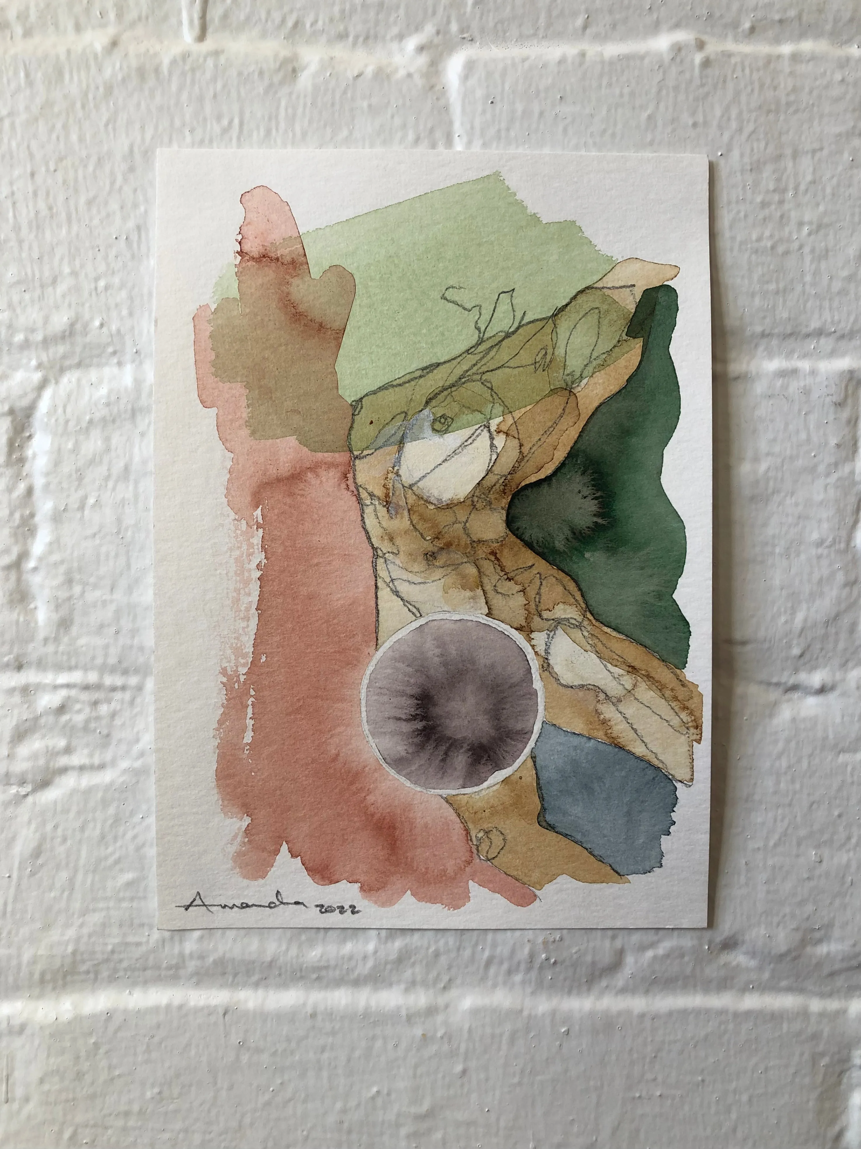 'Celestial Body #1' - acrylic   pencil on paper (2022)