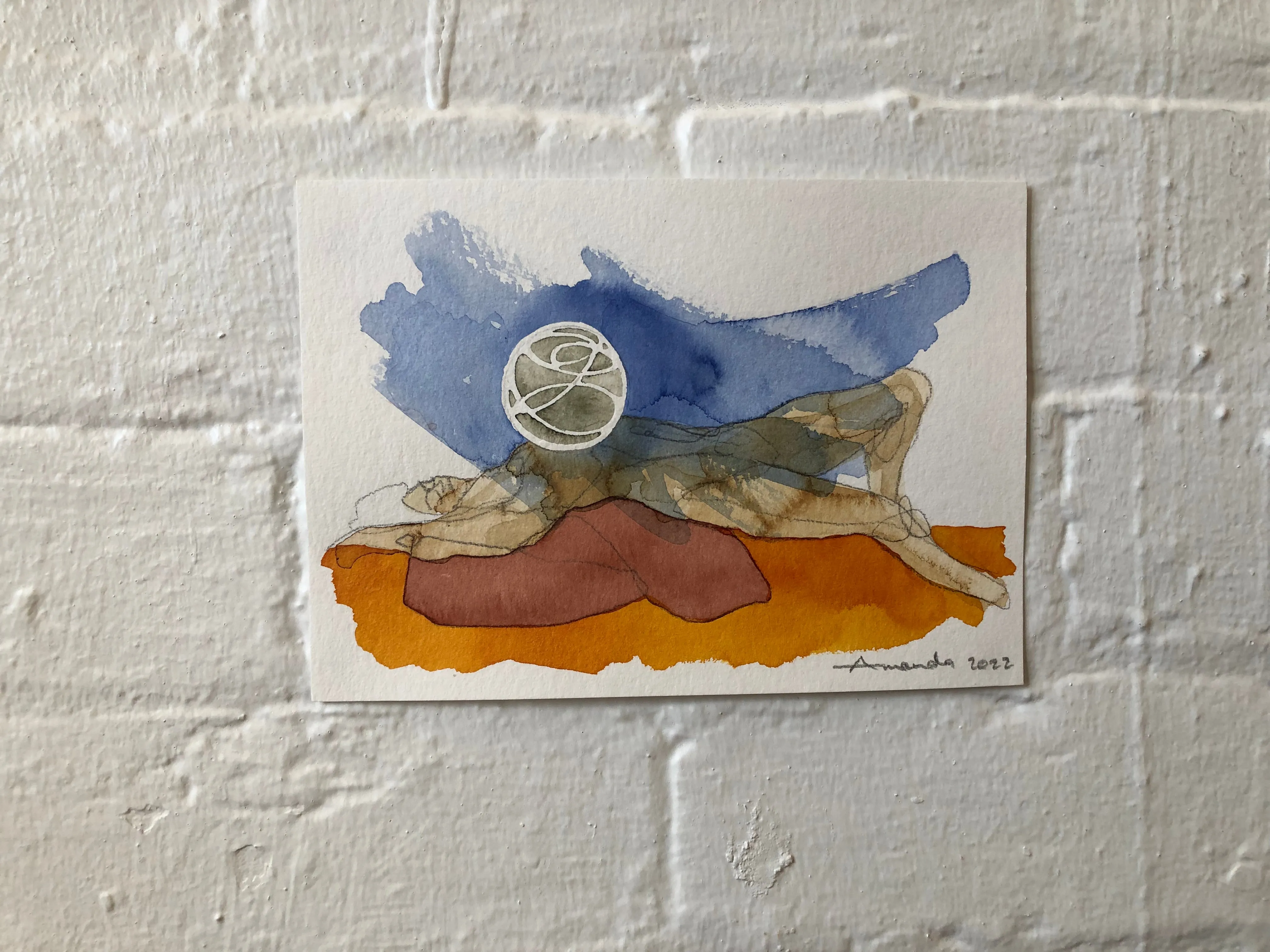 'Celestial Body #4' - acrylic   pencil on paper (2022)