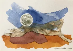 'Celestial Body #4' - acrylic   pencil on paper (2022)