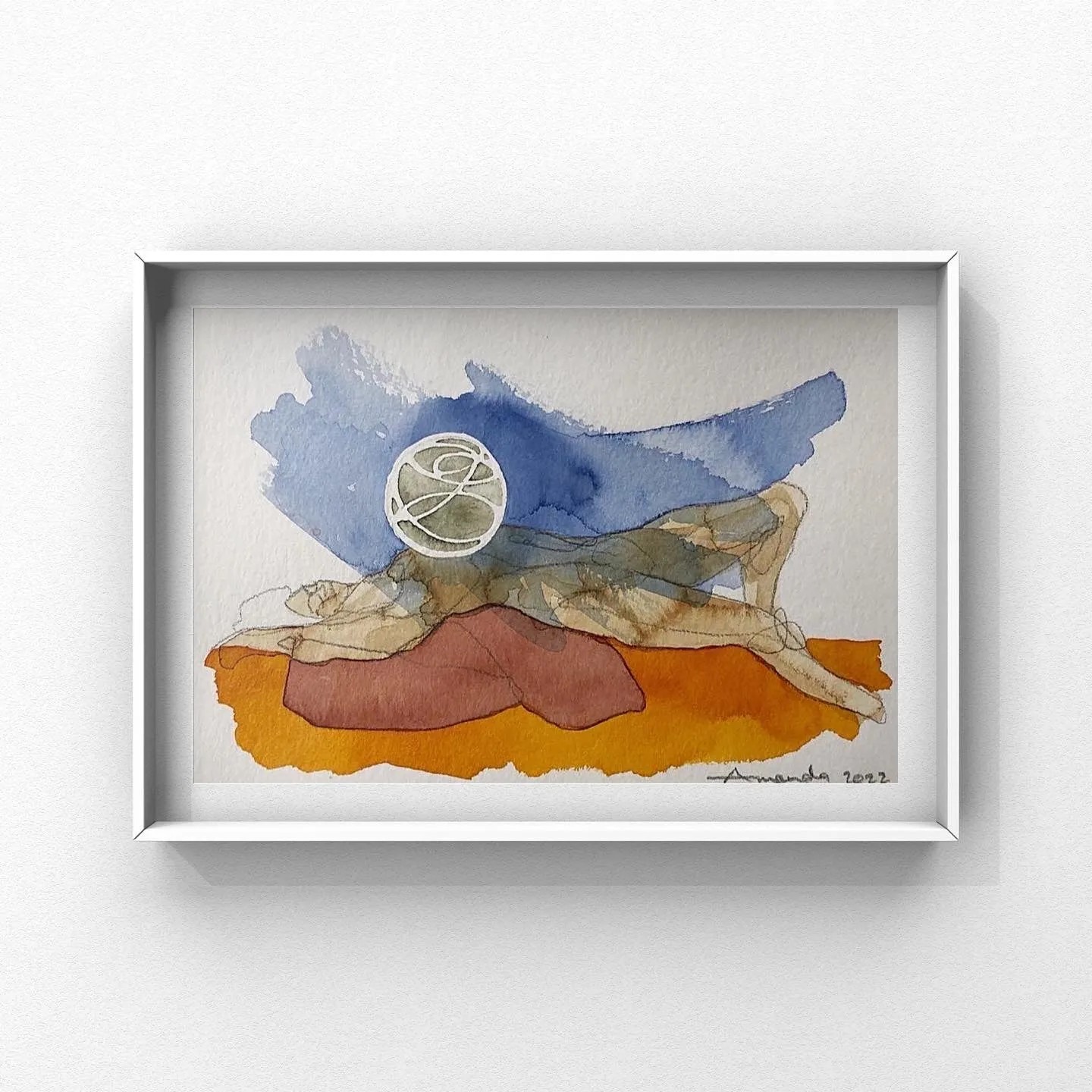 'Celestial Body #4' - acrylic   pencil on paper (2022)