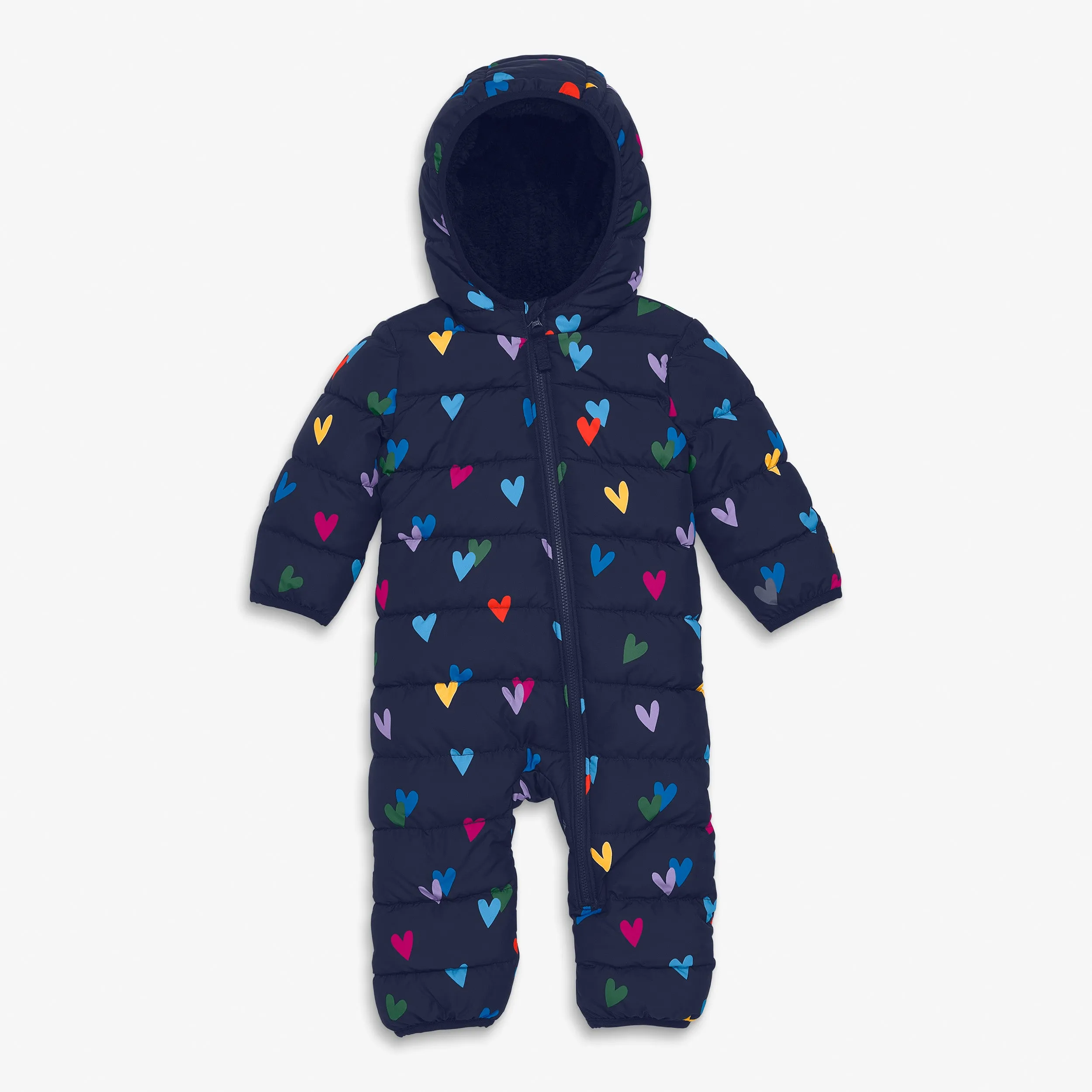 Clearance baby parka puffer suit in confetti hearts