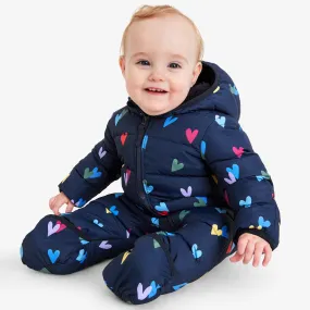 Clearance baby parka puffer suit in confetti hearts