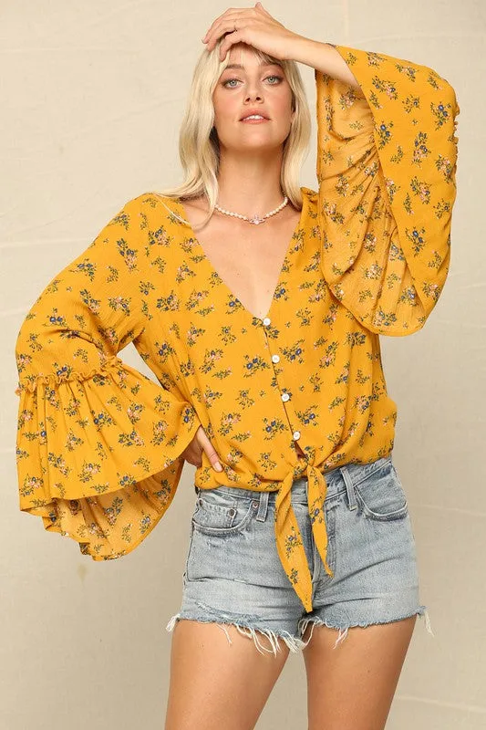 Copy of Kye Mi Boho Floral Print Top