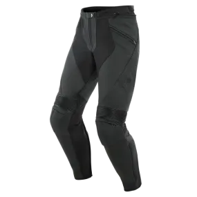 DAINESE PONY 3 MATTE BLACK PERFORATED LEATHER PANTS