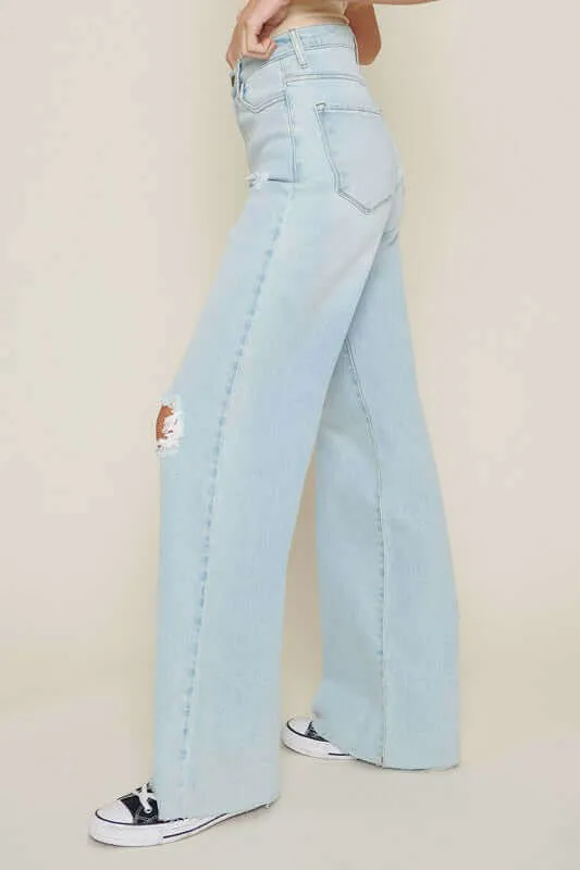 Distressed Wide Leg Jeans