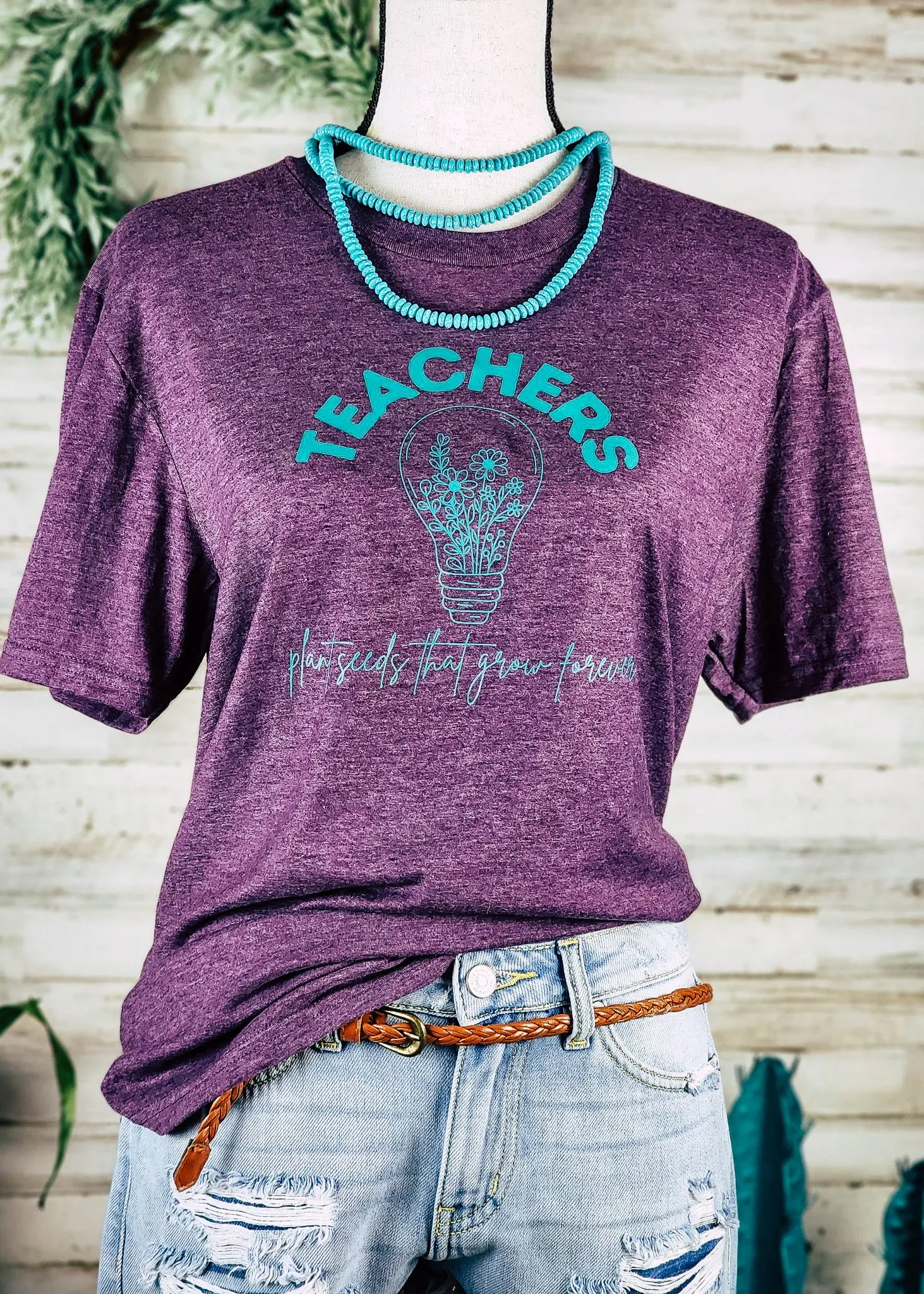 Eggplant Teachers Plant Seeds Short Sleeve Graphic Tee