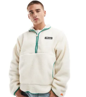 ellesse Maracuta quarter zip sweat in off white
