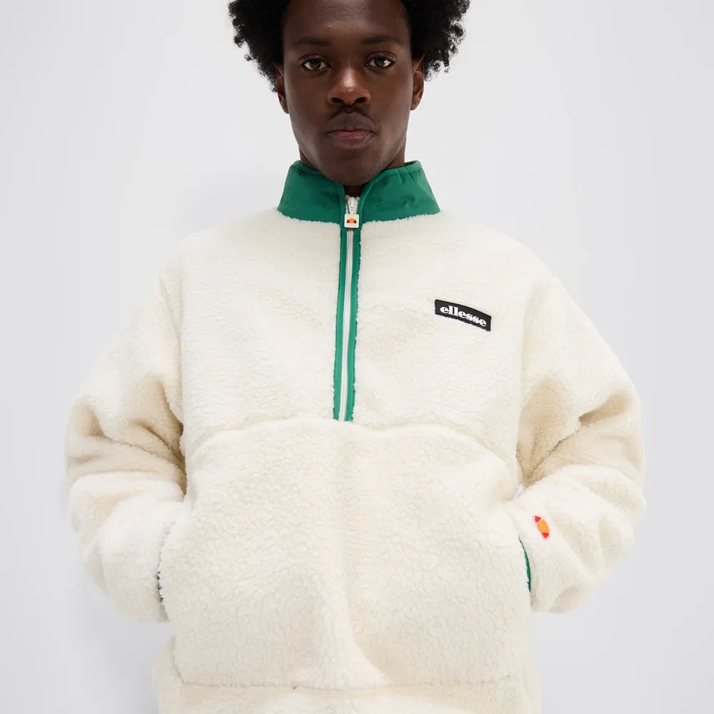 ellesse Maracuta quarter zip sweat in off white
