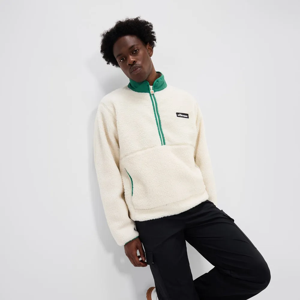 ellesse Maracuta quarter zip sweat in off white