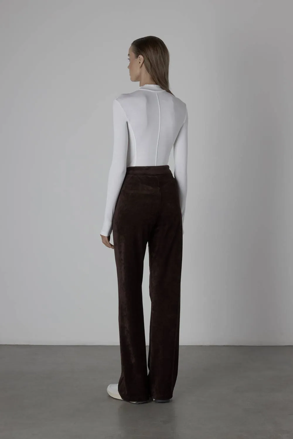 Enza Costa - SILK RIB L/S PANELED MOCKNECK