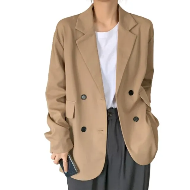 Formal Women's Blazers Autumn Jacket Coat Solid Celmia Elegant OL Casual Loose Long Sleeve Business Buttons Coats Blazers