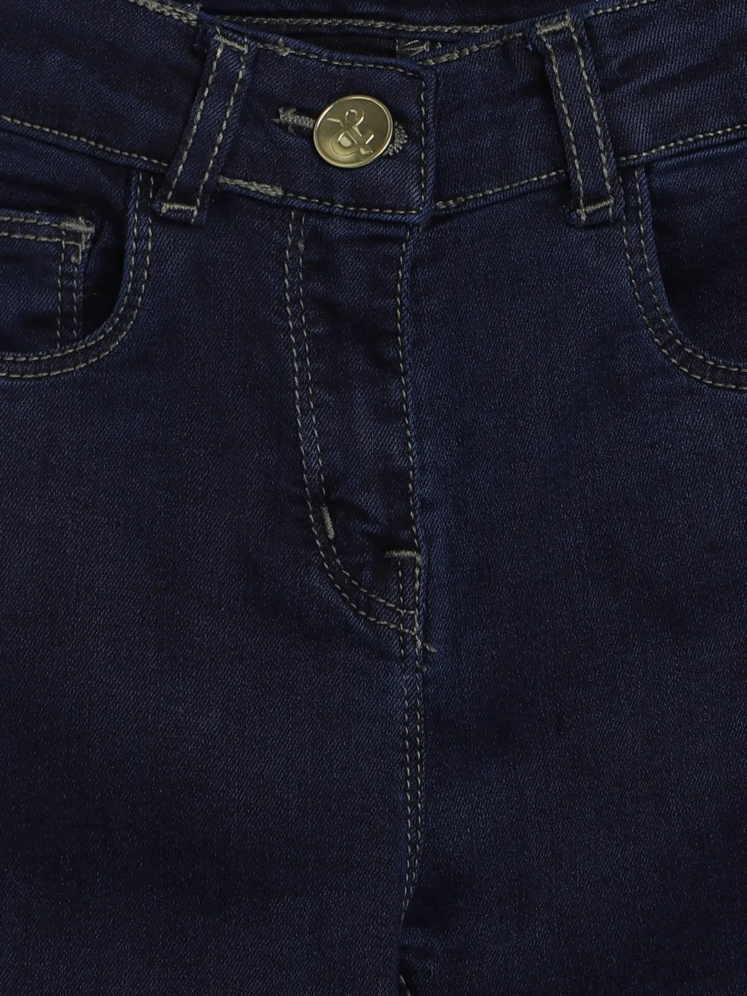 Girls Dark Blue Denim Jeans