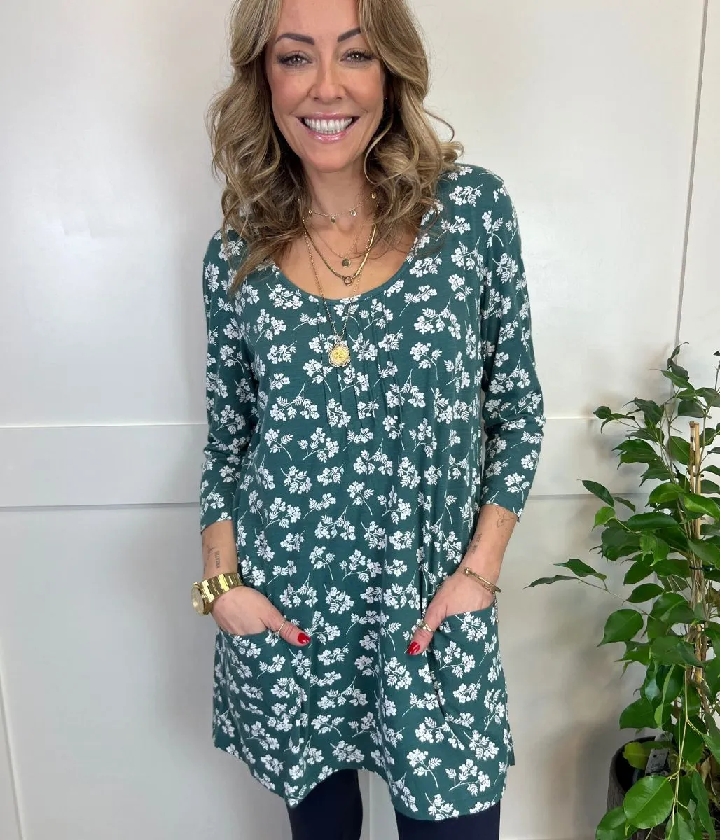 Green Busy Lizzy Tunic Top