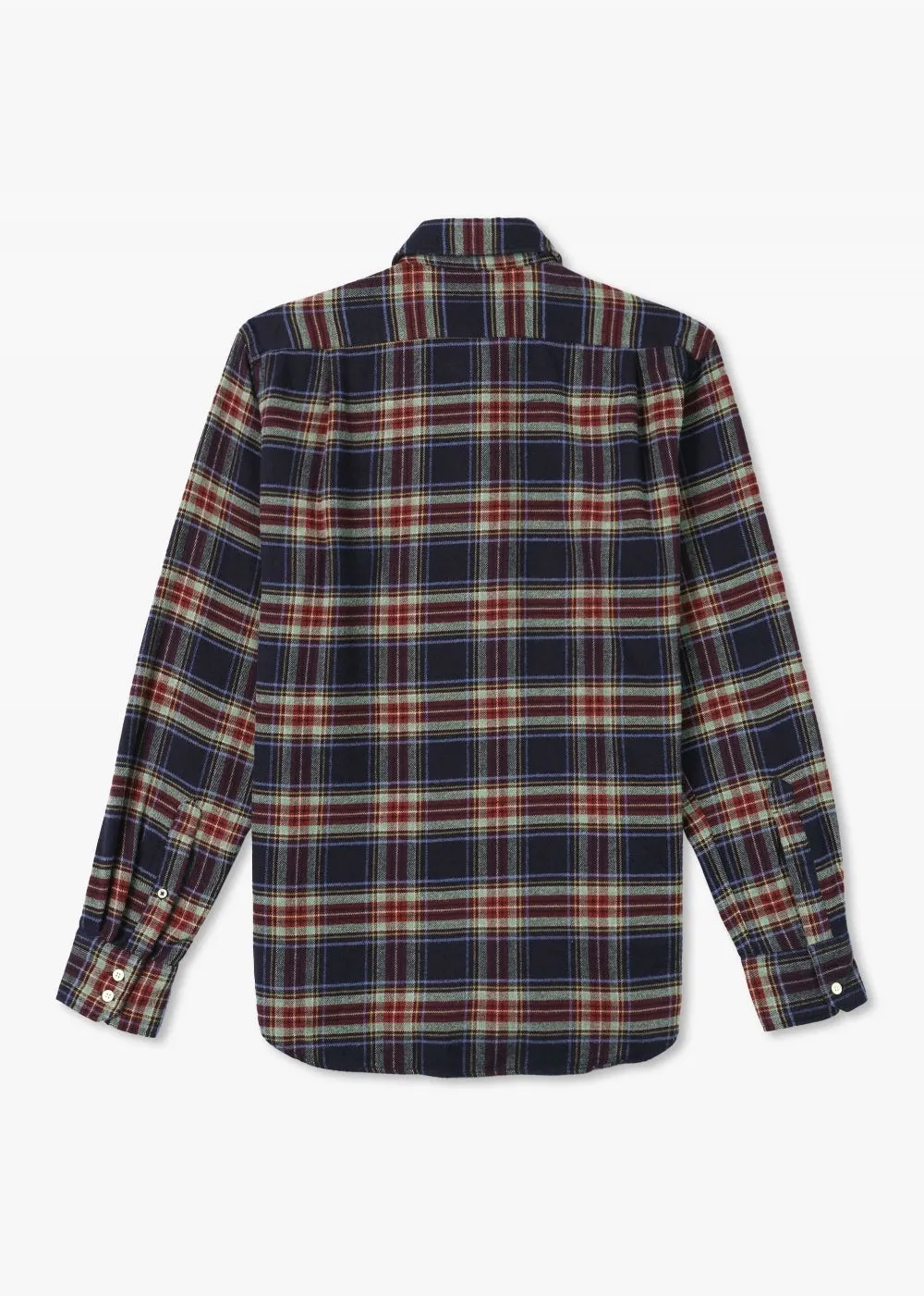 Hartford Paul Flannel Check Shirt Indigo & Jade