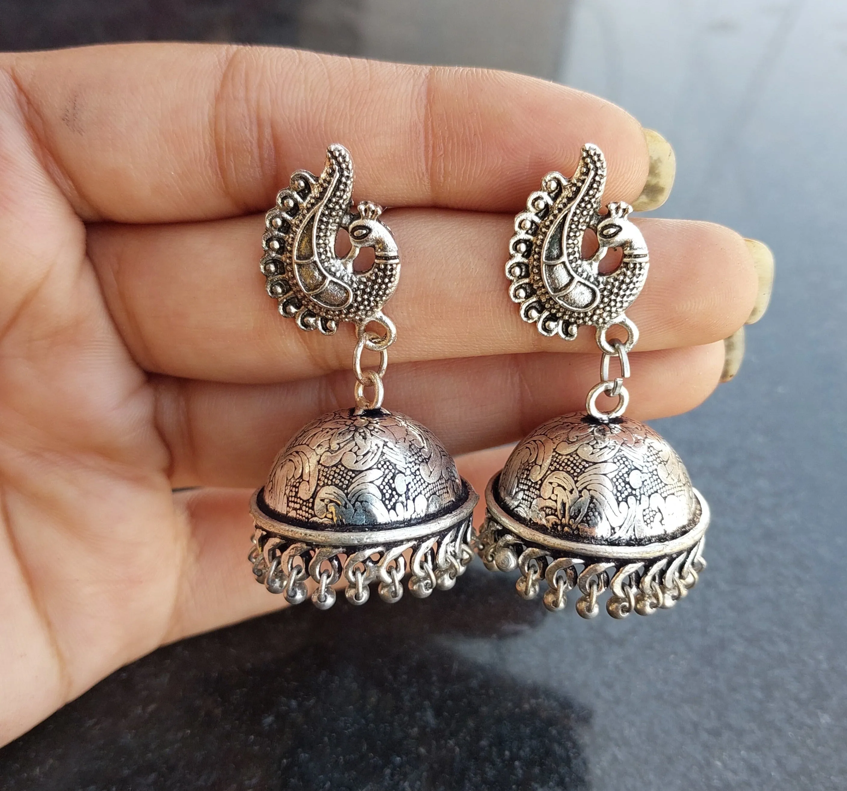 Imeora  Peacock With Jhumki Earrings