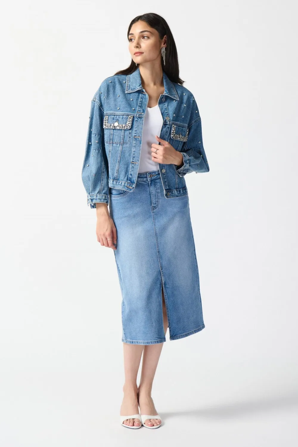Joseph Ribkoff Jacket 242917 Denim Medium Blue