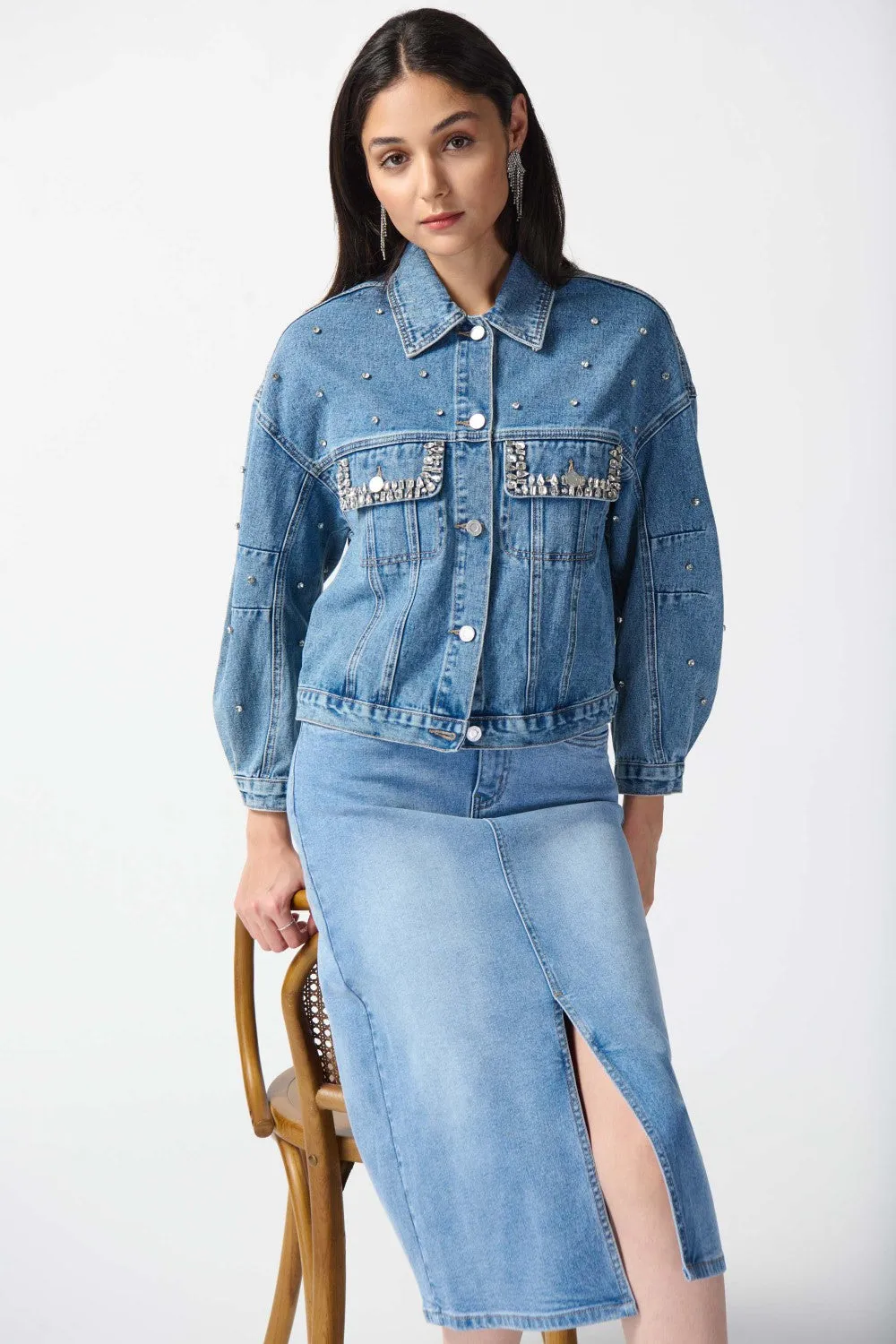 Joseph Ribkoff Jacket 242917 Denim Medium Blue