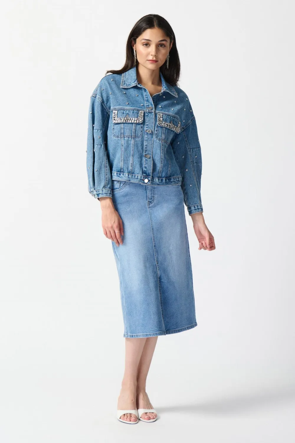 Joseph Ribkoff Jacket 242917 Denim Medium Blue