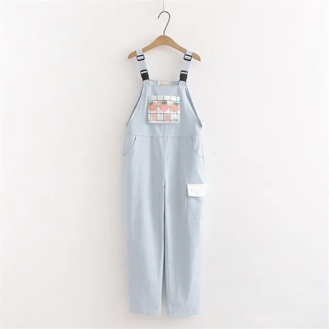 Kawaii 'Sweet Peach' Jump Suit Dungarees