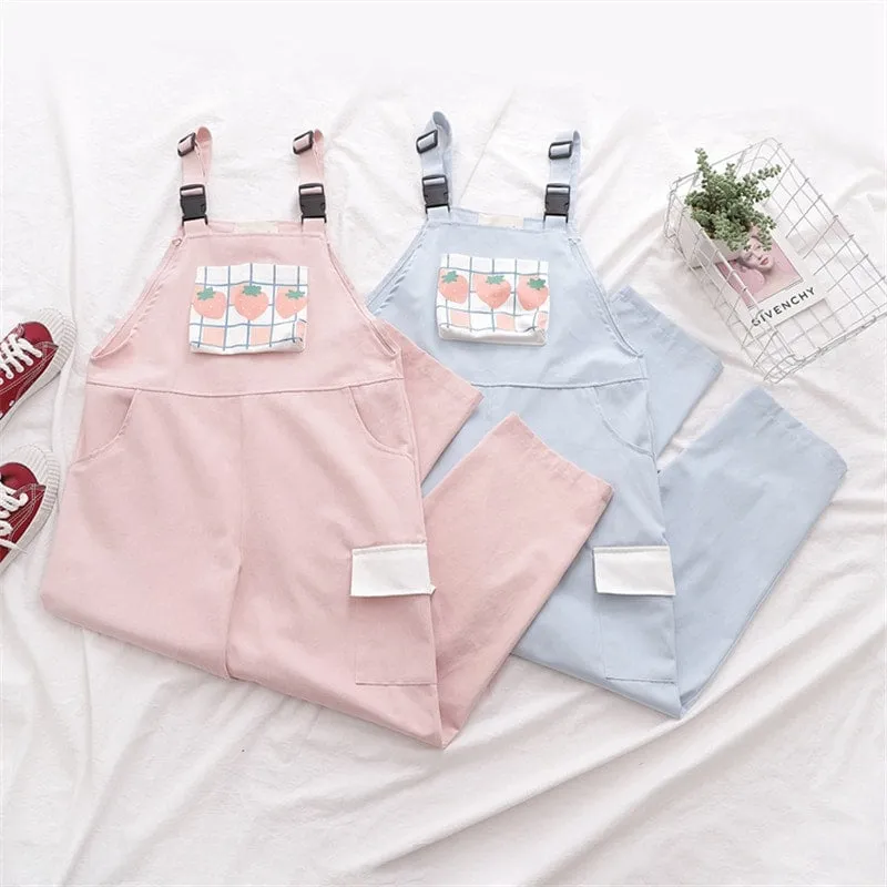 Kawaii 'Sweet Peach' Jump Suit Dungarees