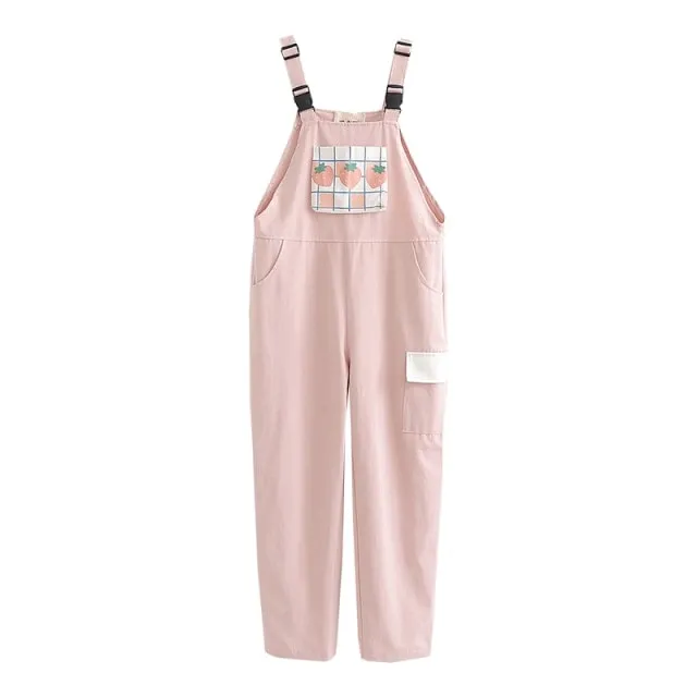 Kawaii 'Sweet Peach' Jump Suit Dungarees