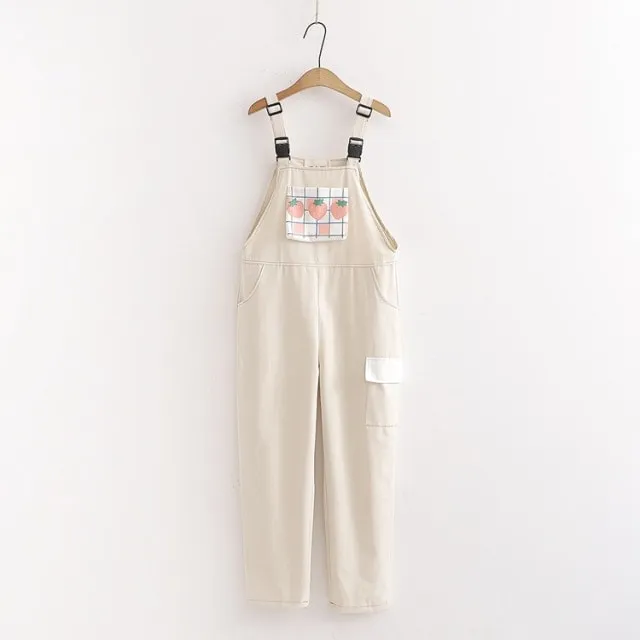 Kawaii 'Sweet Peach' Jump Suit Dungarees