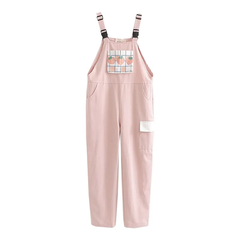 Kawaii 'Sweet Peach' Jump Suit Dungarees