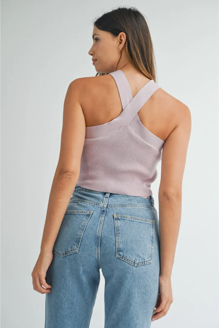 Lily Knit Crop Top - Lavender
