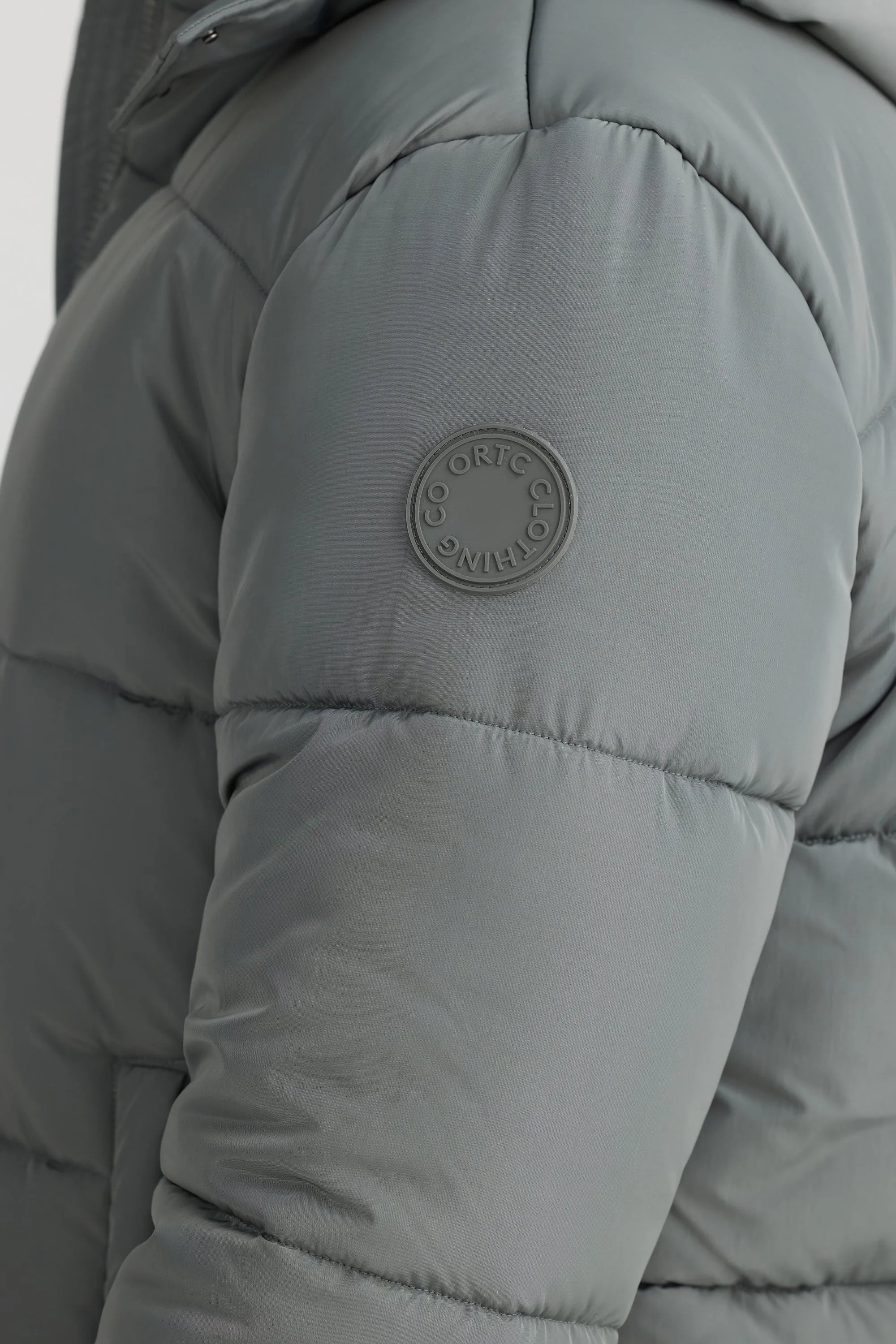 Longline Eucalyptus Puffer Jacket