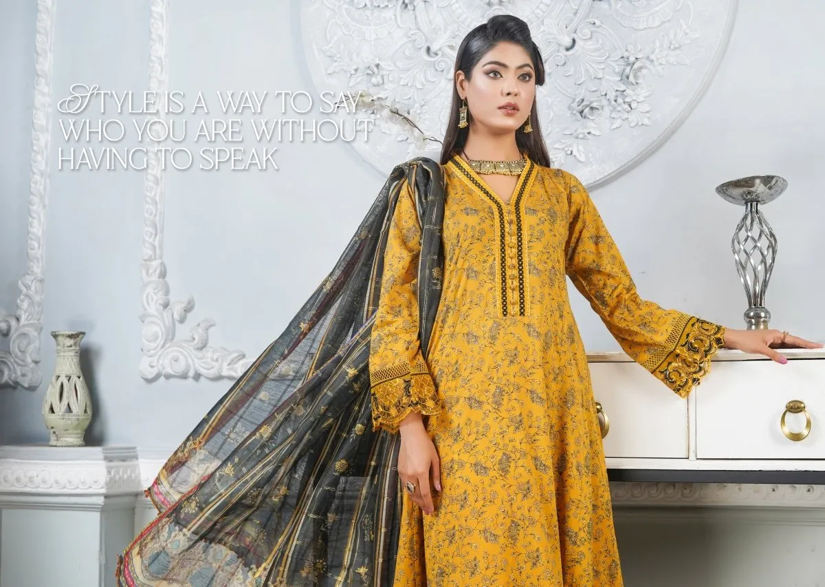 Munira Lawn 3 Piece Pakistani Frock MUN562