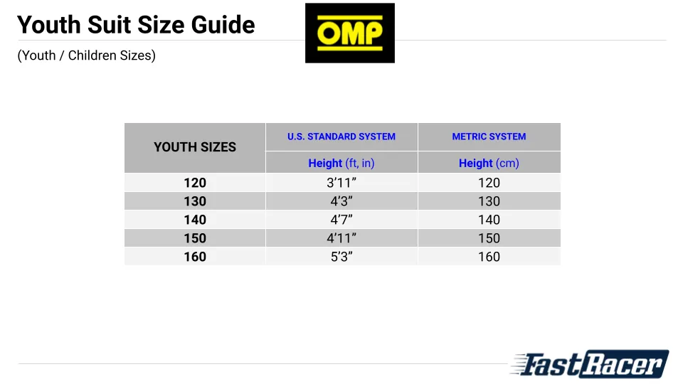 OMP SUMMER-K Indoor Karting Suit Child Sizes