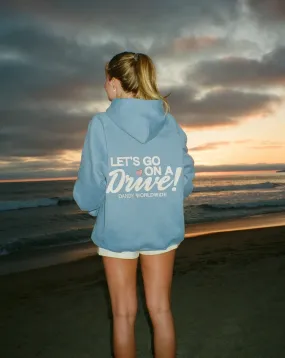 Blue Oversized Lux Hoodie for a Stylish Drive